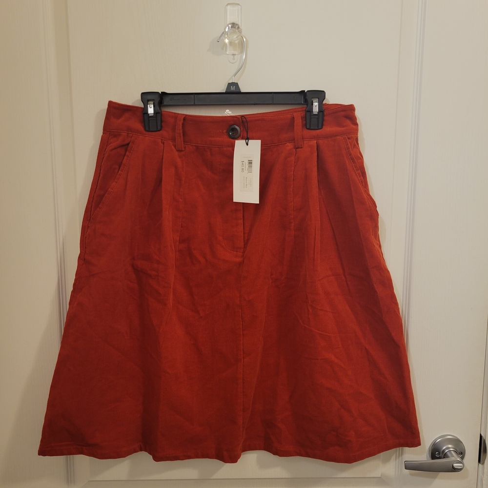 Elegant Rust A-Line Skirt